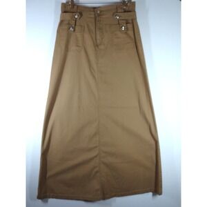 Vintage Y2K Giovanna Maxi Skirt Womens 33 Tan Utility Cargo Safari Gorpcore 2342